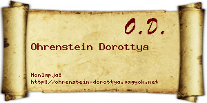 Ohrenstein Dorottya névjegykártya